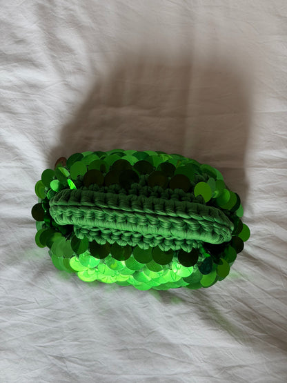 DISCO CLOUD bag mini// verde con manico