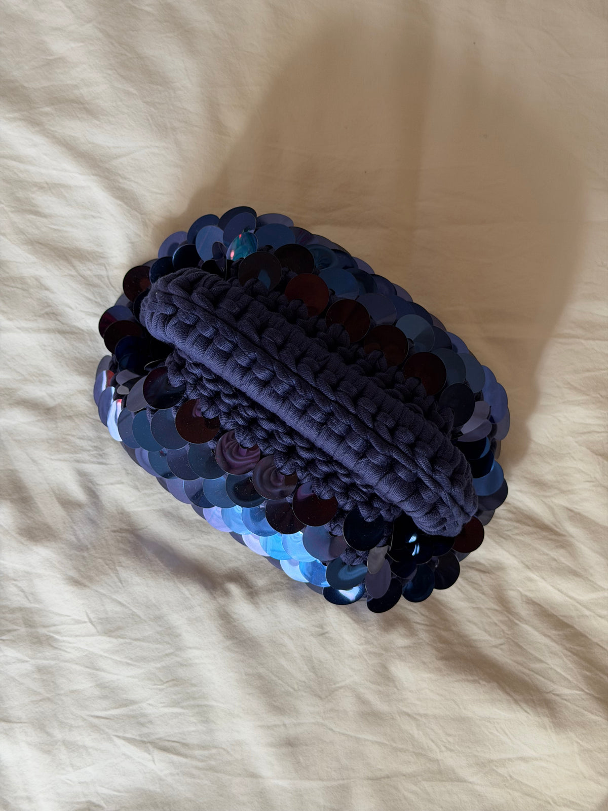 DISCO CLOUD bag mini//blu con manico