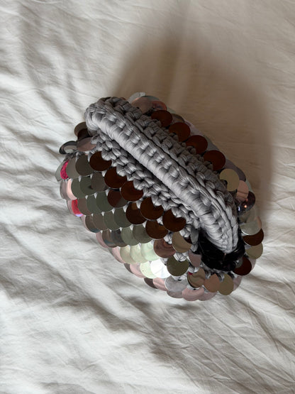 DISCO CLOUD bag mini// grigia con manico