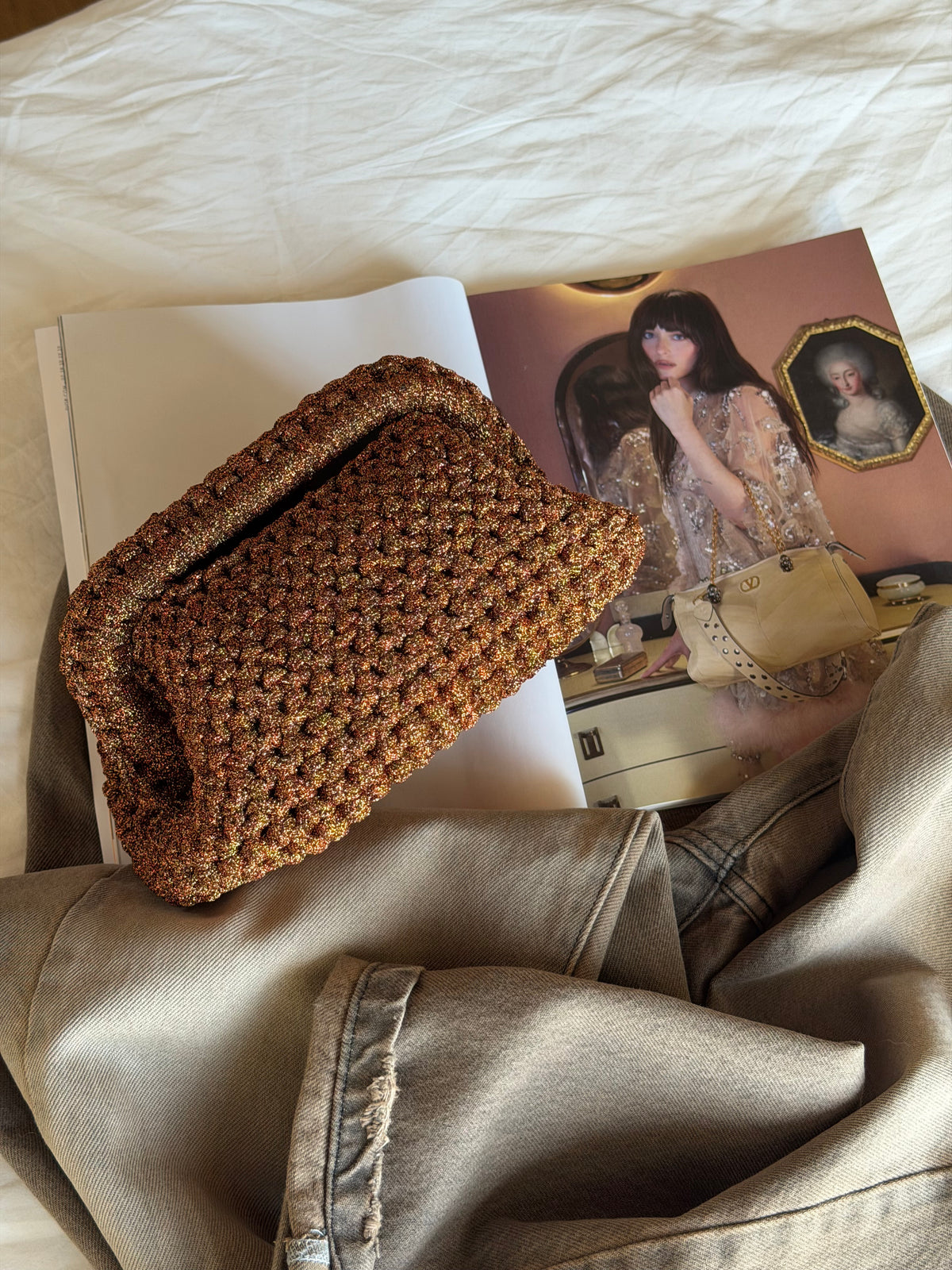 CLOUD bag standard// rame lurex con manico