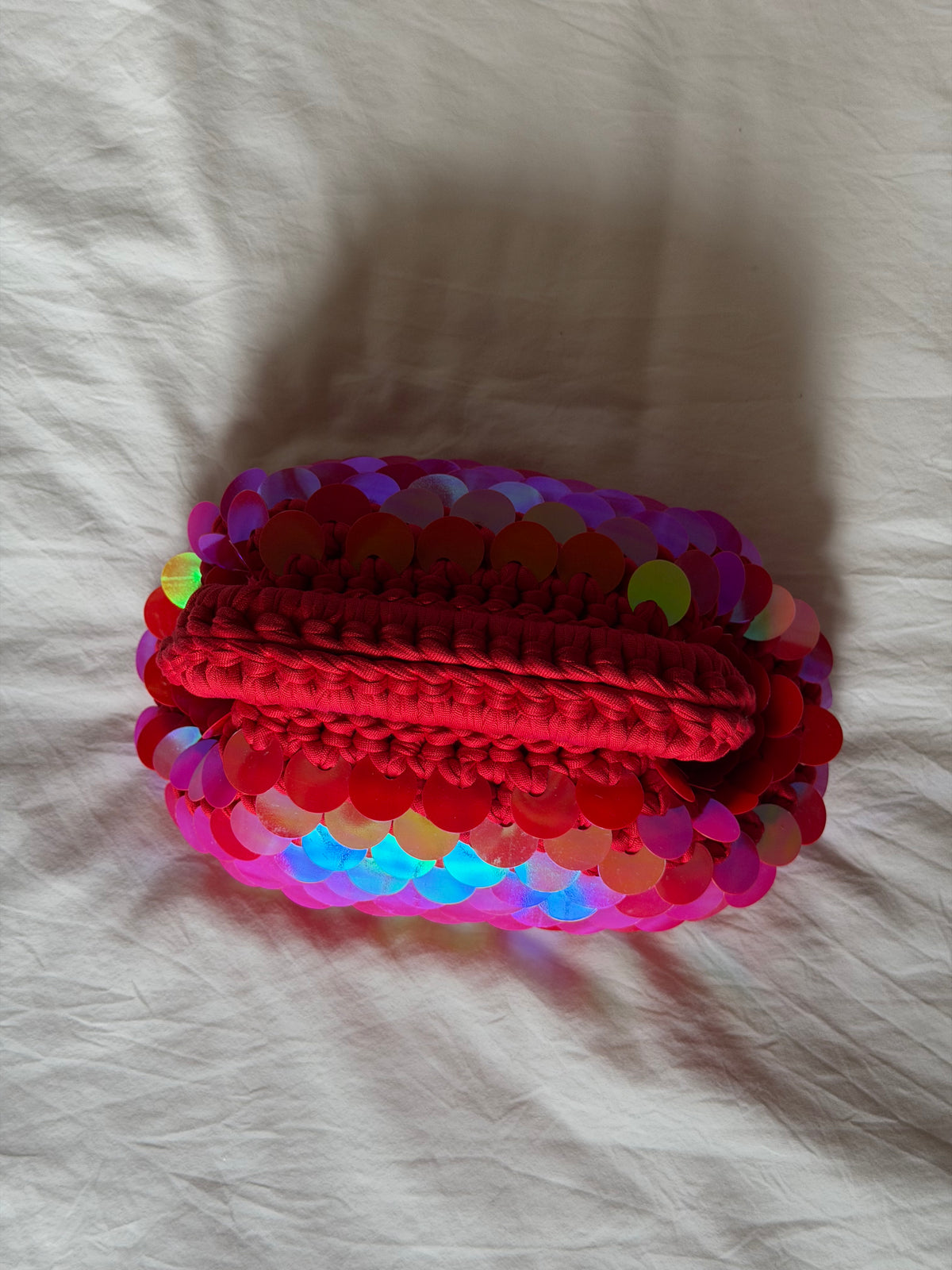 DISCO CLOUD bag mini// holo rossa con manico