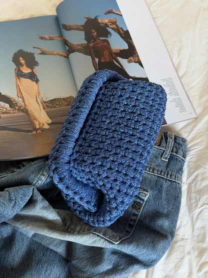CLOUD bag standard// cobalto lurex con manico