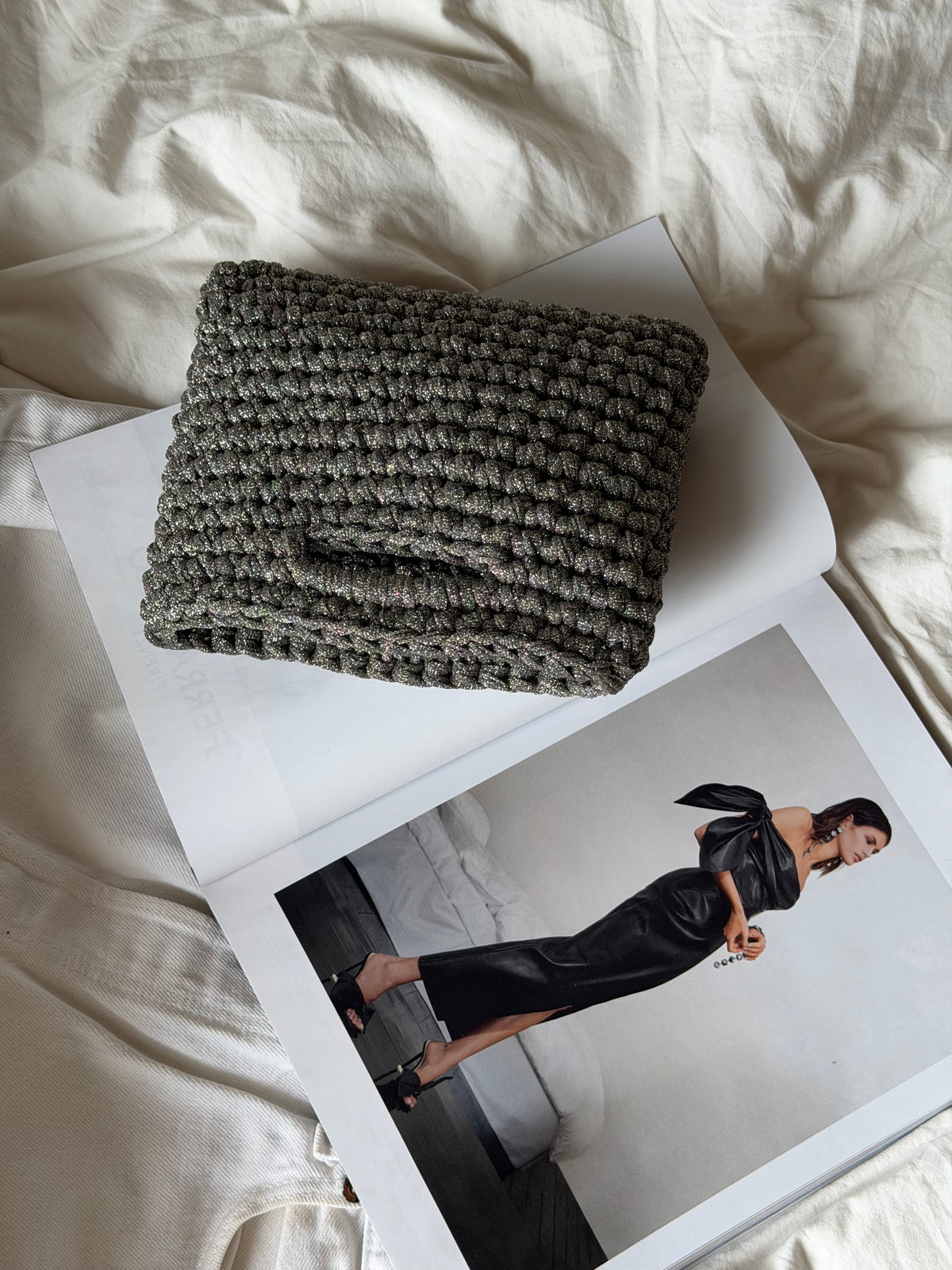 MINOU bag standard// grigia chiara lurex