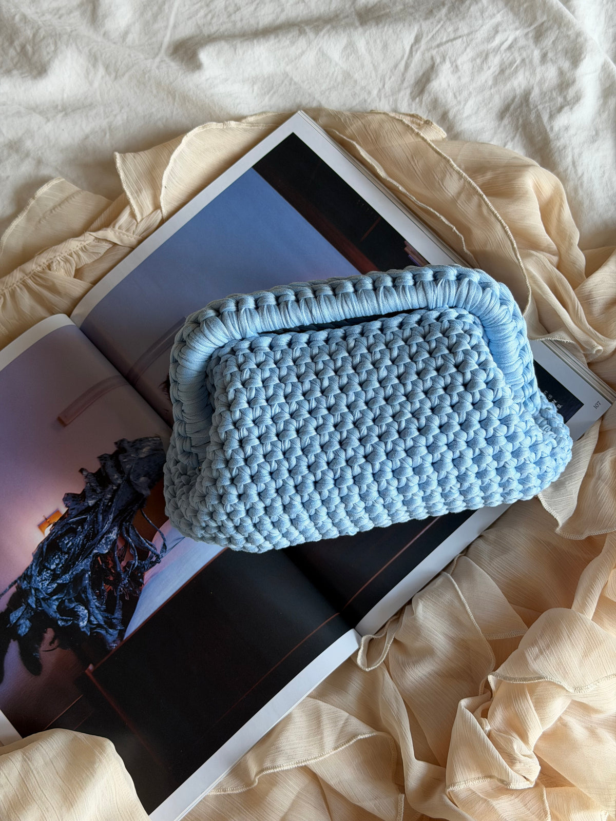 CLOUD bag standard// celeste baby con manico