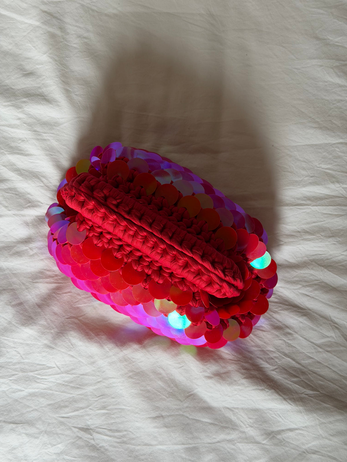 DISCO CLOUD bag mini// holo rossa con manico