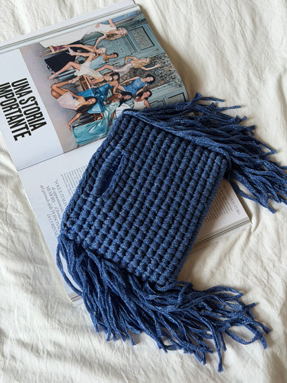 MINOU bag standard// cobalto lurex con frange