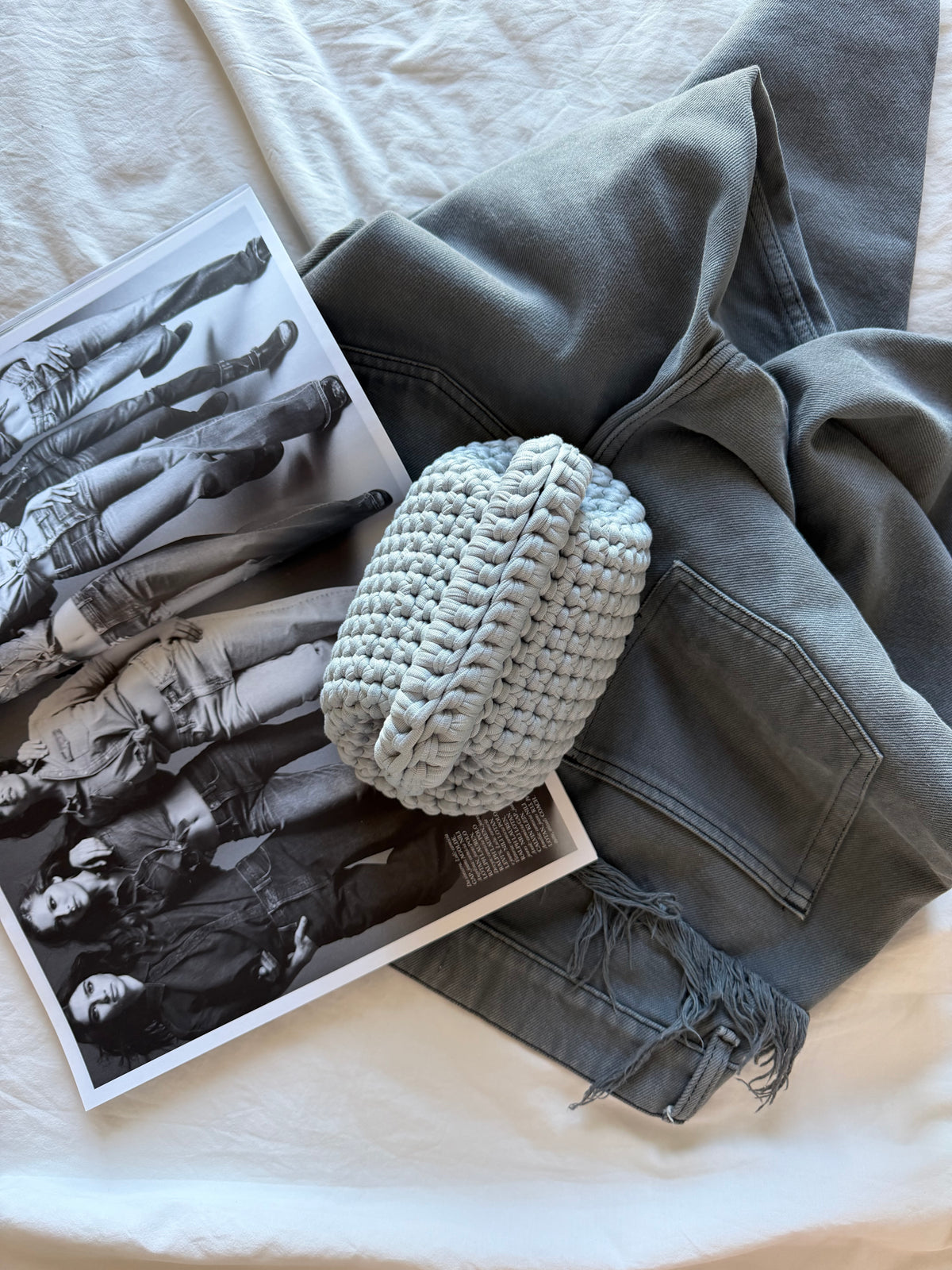 CLOUD bag mini// grigia chiara con manico