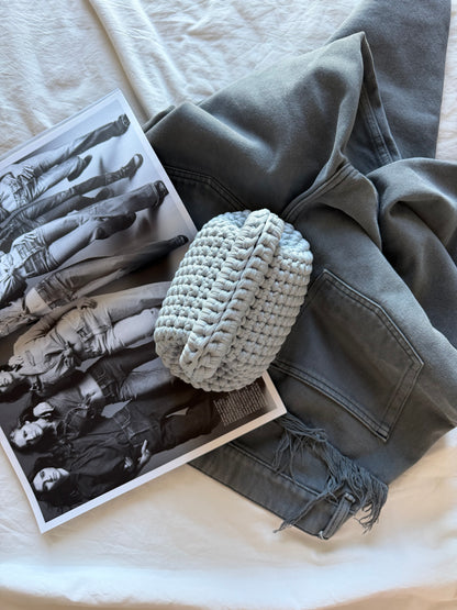 CLOUD bag mini// grigia chiara con manico
