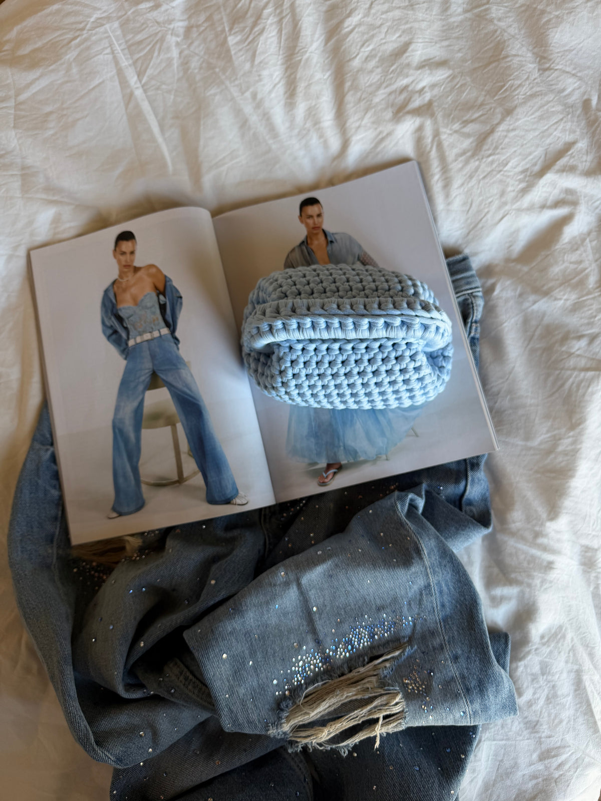 CLOUD bag mini// celeste baby con manico