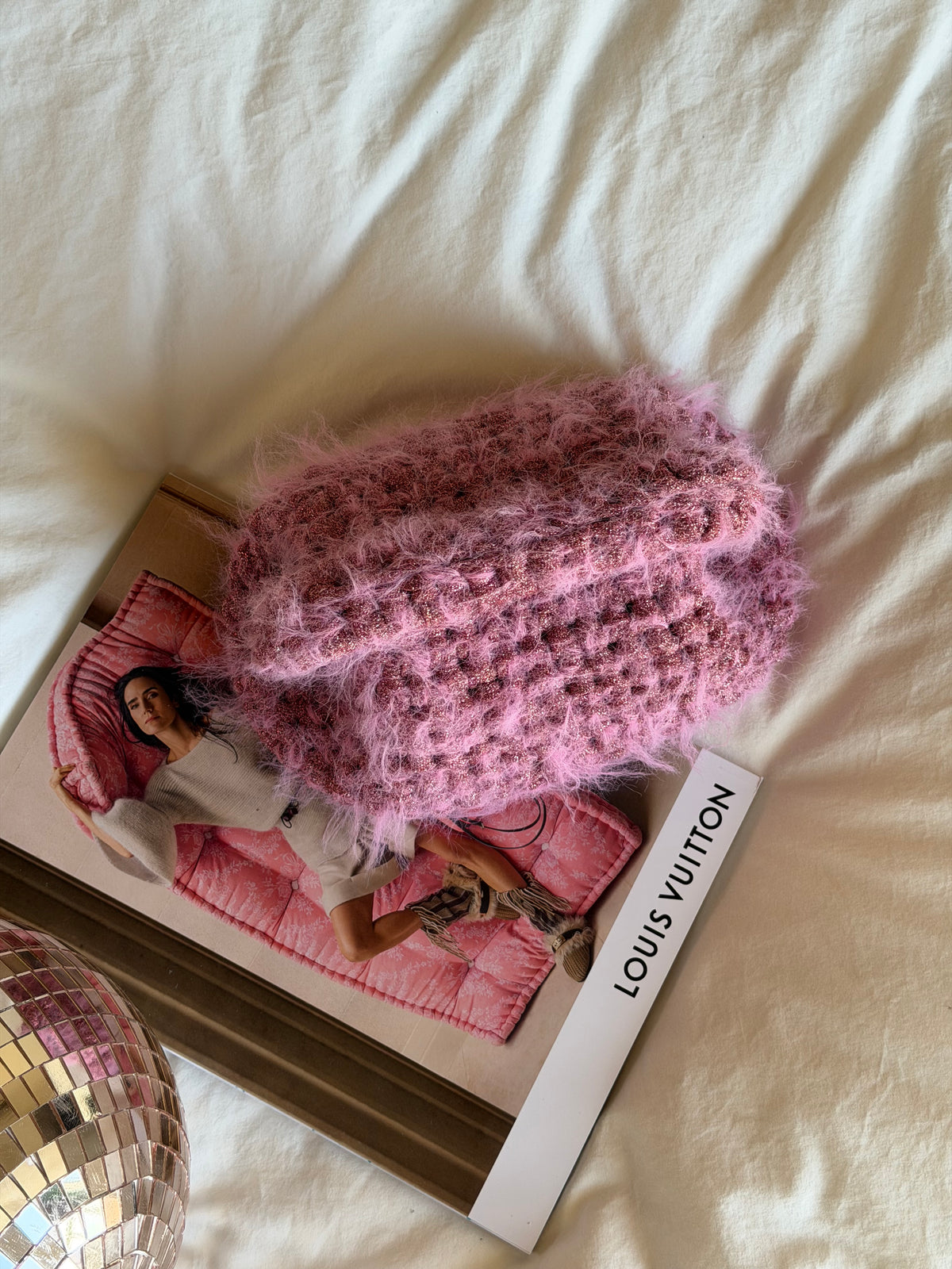 FLUFFY CLOUD bag standard// rosa lurex con manico