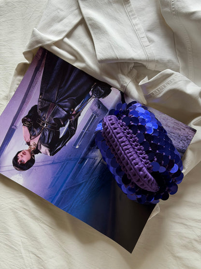 DISCO CLOUD bag mini//viola con manico