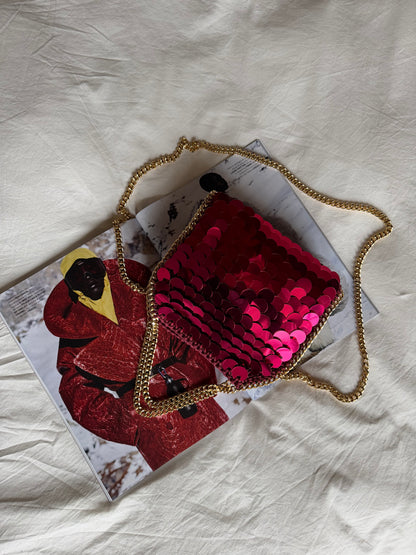STAR bag mini// Bordeaux con paillettes