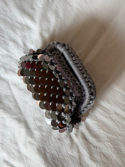 DISCO CLOUD bag mini// grigia con manico