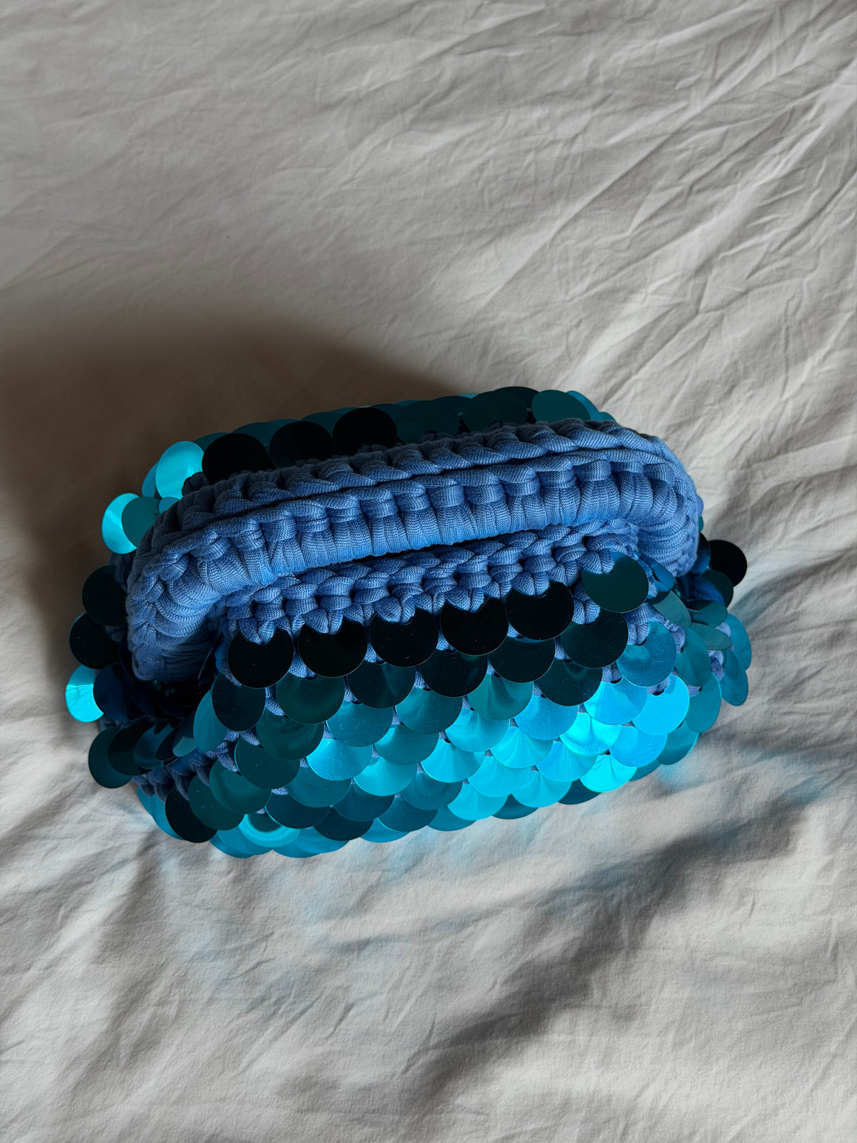 DISCO CLOUD bag mini// turchese con manico