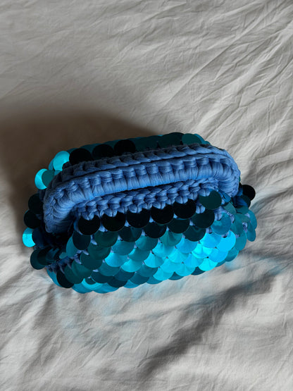 DISCO CLOUD bag mini// turchese con manico