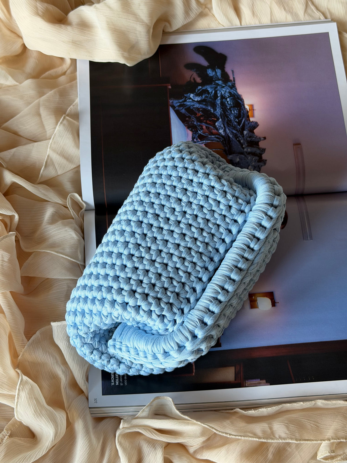 CLOUD bag standard// celeste baby con manico