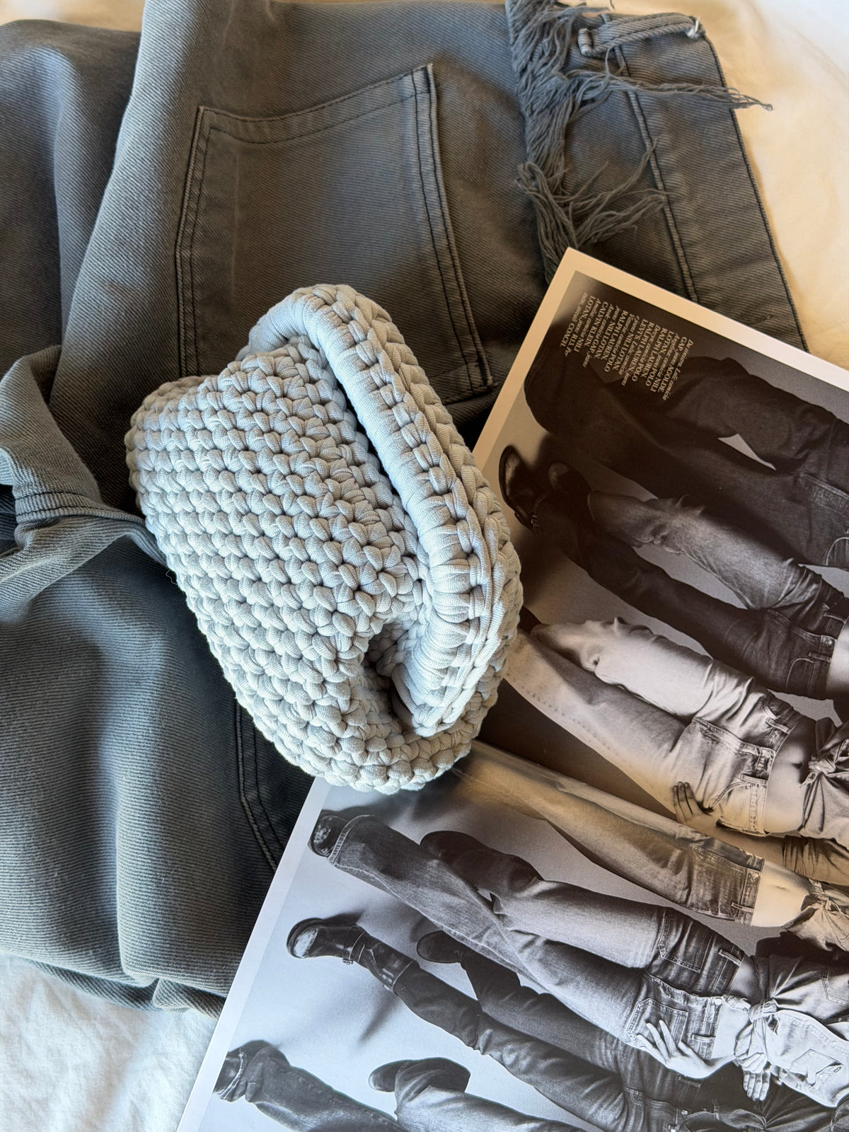 CLOUD bag mini// grigia chiara con manico