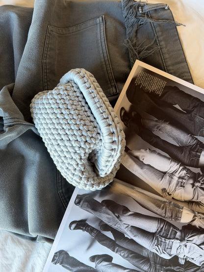 CLOUD bag mini// grigia chiara con manico