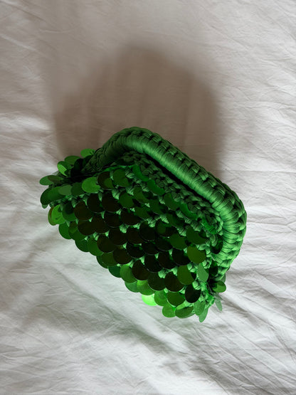 DISCO CLOUD bag mini// verde con manico