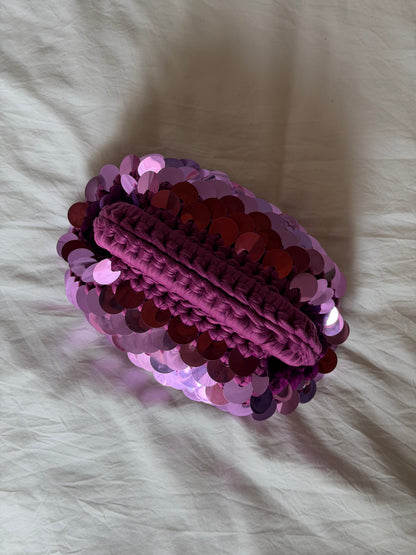DISCO CLOUD bag mini// lampone con manico