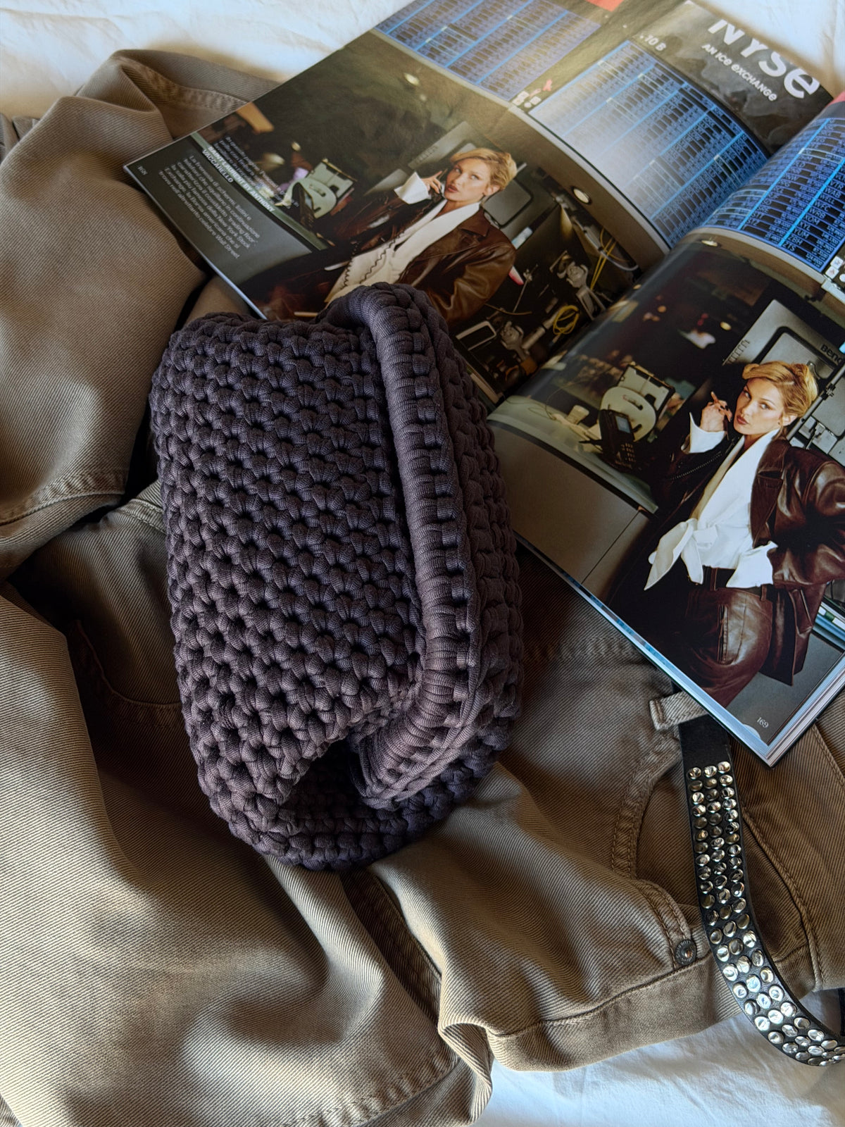 CLOUD bag standard// marrone cioccolato con manico