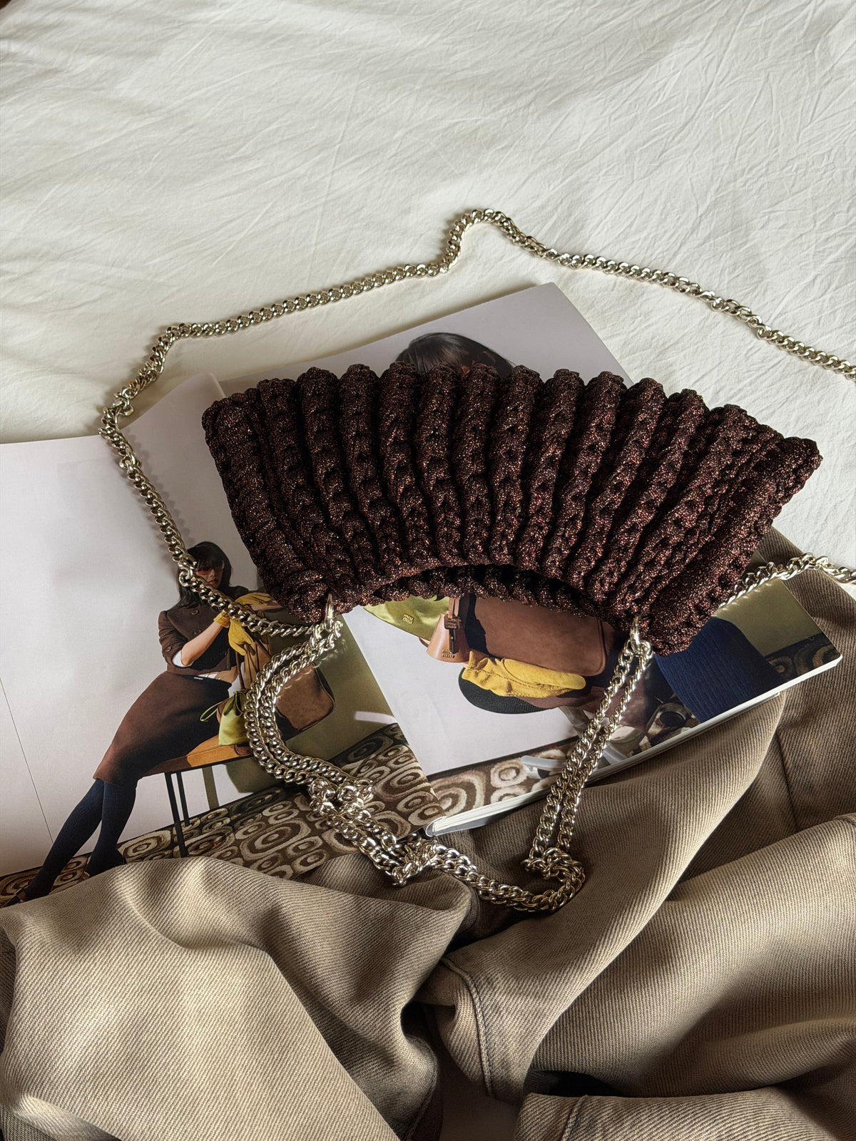 BONBON bag mini// marrone lurex