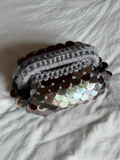 DISCO CLOUD bag mini// grigia con manico