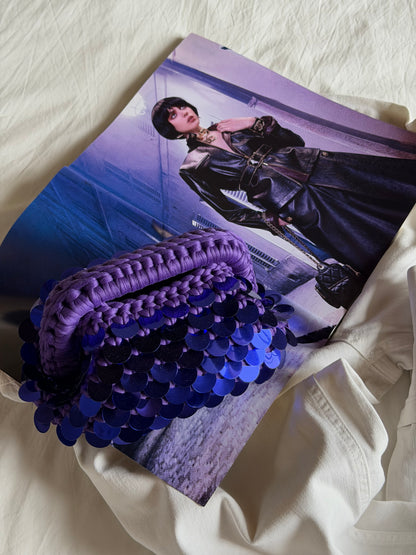 DISCO CLOUD bag mini//viola con manico