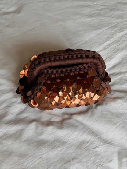 DISCO CLOUD bag mini// cacao con manico