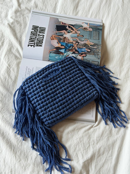 MINOU bag standard// cobalto lurex con frange
