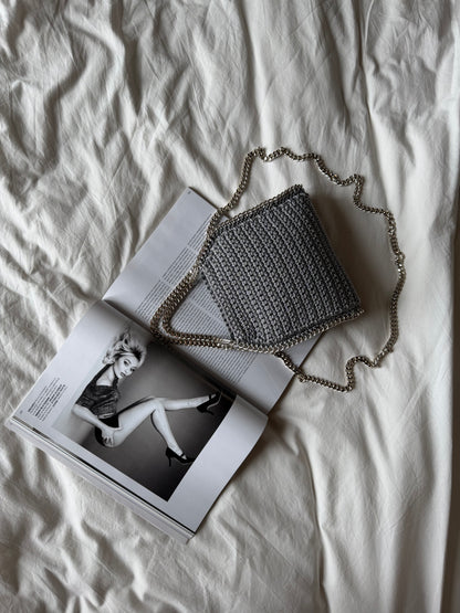 STAR bag mini// grigia chiara lurex argento
