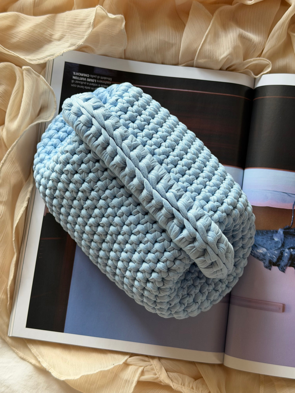 CLOUD bag standard// celeste baby con manico