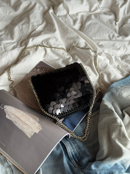 STAR bag mini// nera con paillettes
