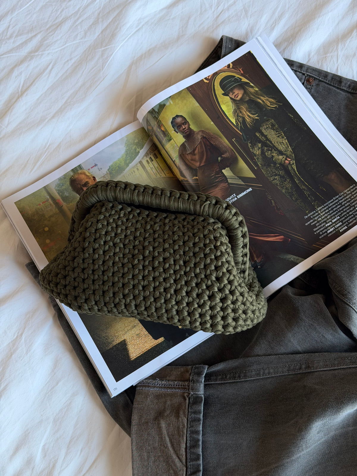 CLOUD bag standard// verde militare con manico