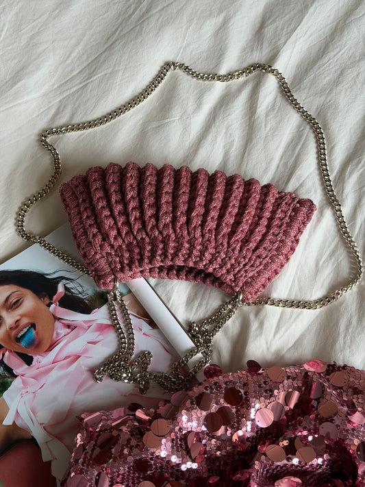 BONBON bag mini// rosa lurex