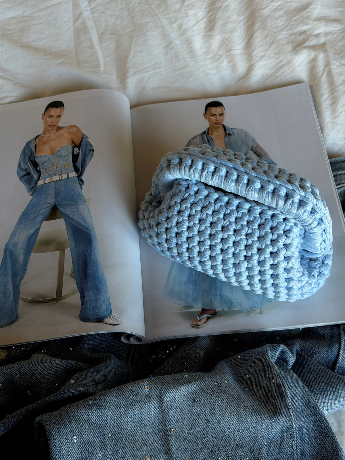 CLOUD bag mini// celeste baby con manico