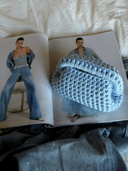 CLOUD bag mini// celeste baby con manico