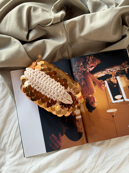 DISCO CLOUD bag mini// nocciola con manico