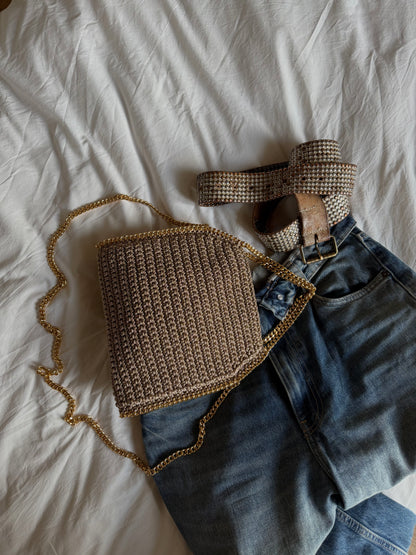 STAR bag standard// nocciola lurex
