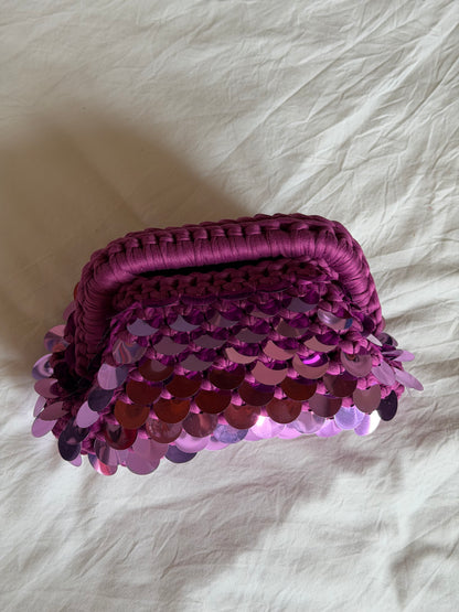 DISCO CLOUD bag mini// lampone con manico