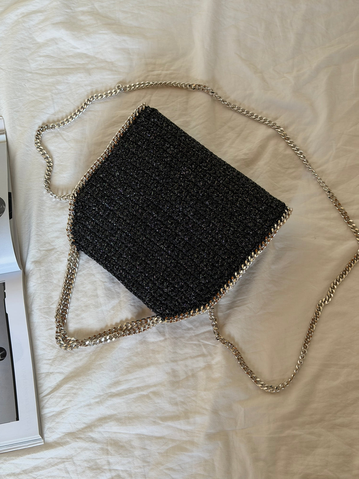 STAR bag standard// nera lurex argento