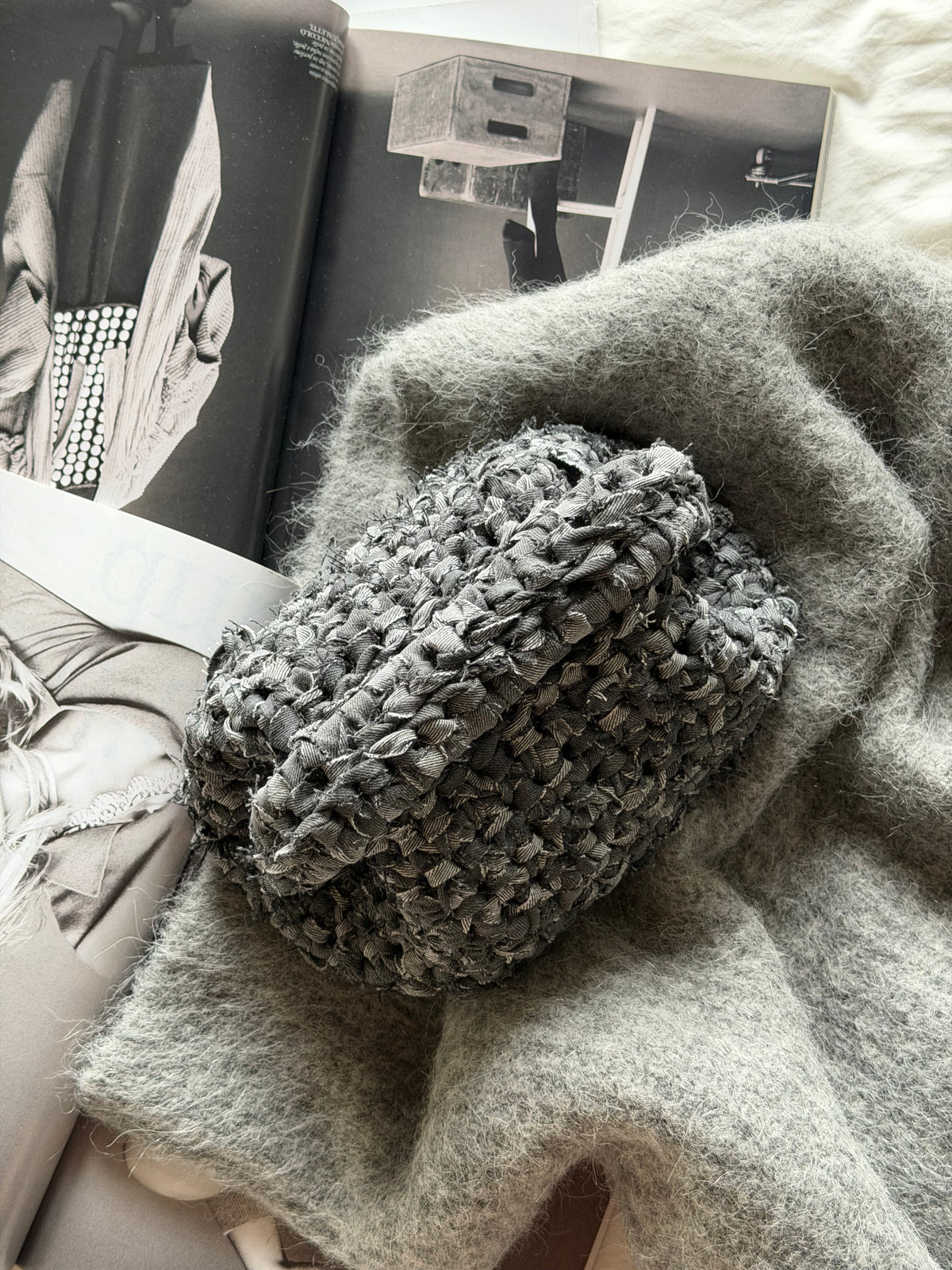 CLOUD bag standard// denim grigio con manico