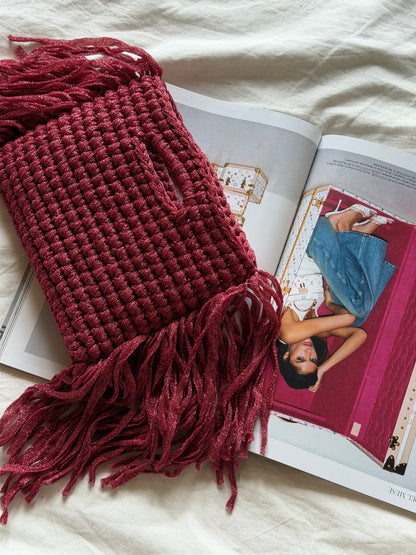 MINOU bag standard// fucsia lurex con frange