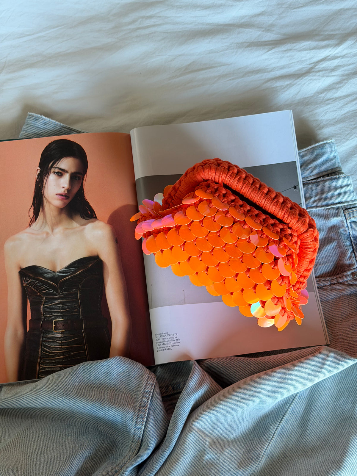 DISCO CLOUD bag mini// holo arancio con manico