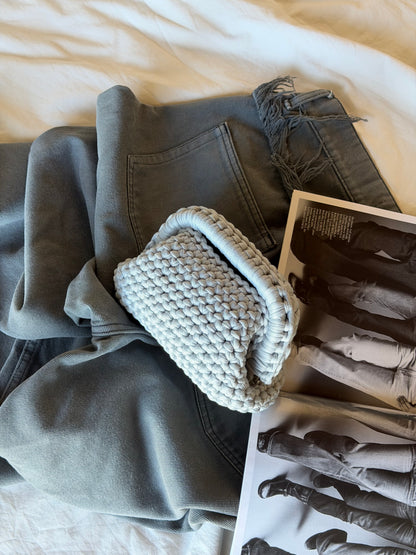 CLOUD bag mini// grigia chiara con manico