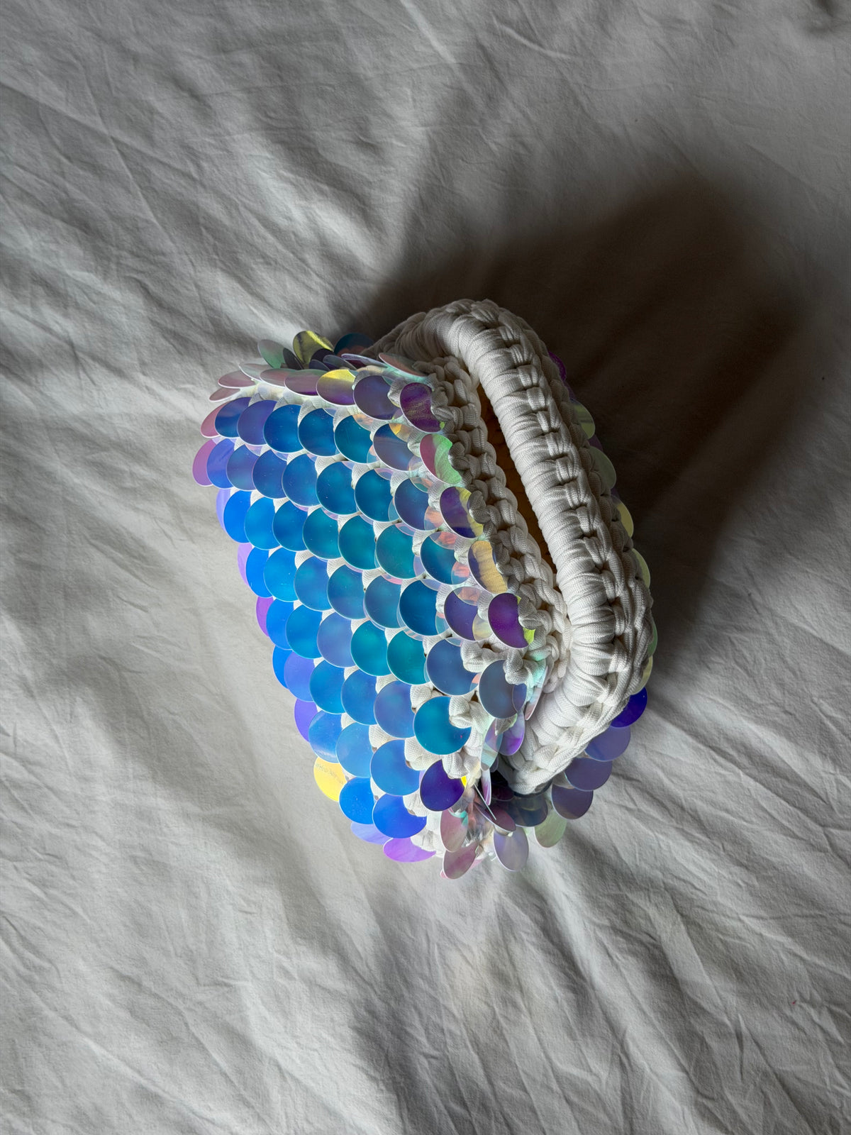 DISCO CLOUD bag mini// holo bianca con manico