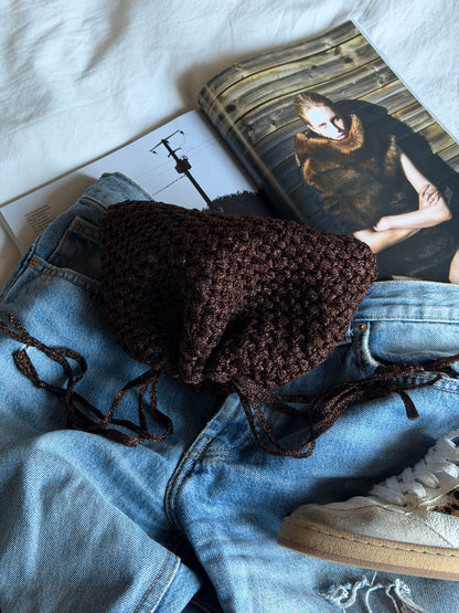 BUBBLE bag mini// marrone lurex