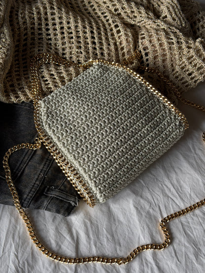 STAR bag mini// panna lurex argento