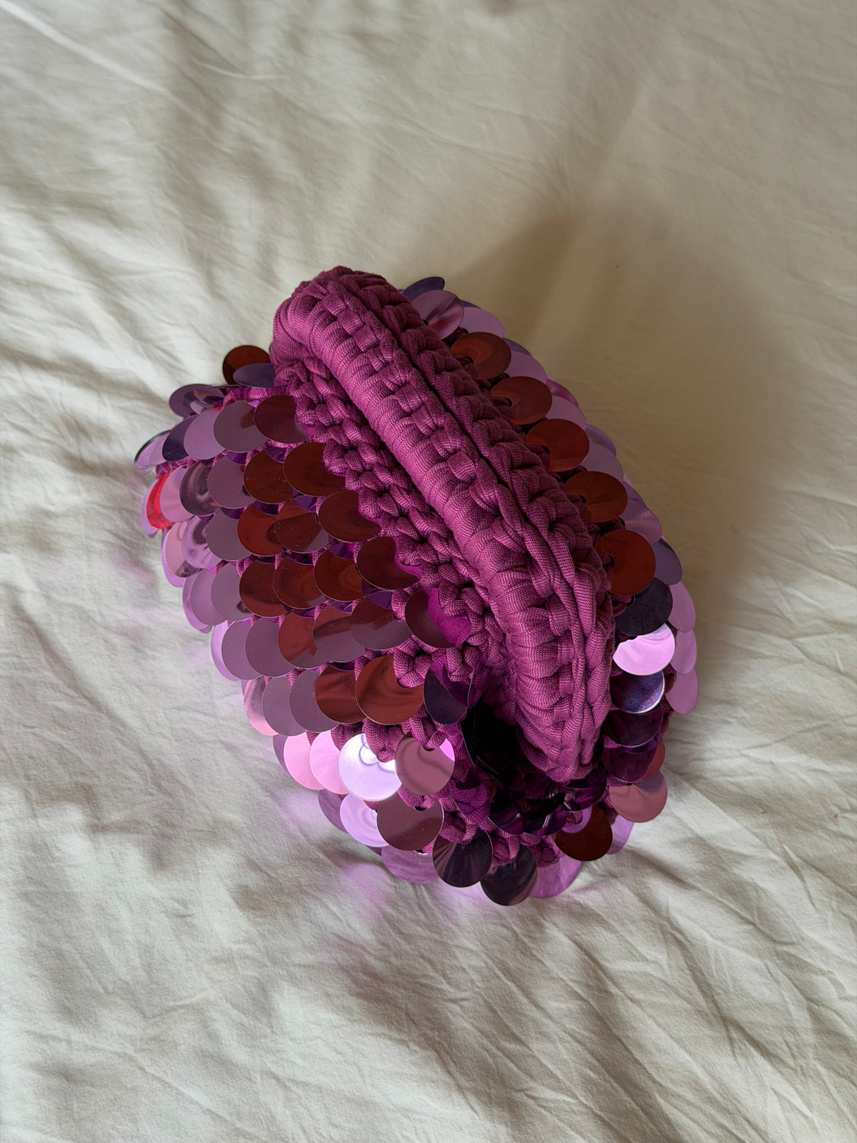 DISCO CLOUD bag mini//ciclamino con manico