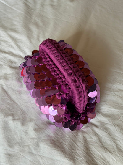 DISCO CLOUD bag mini//ciclamino con manico